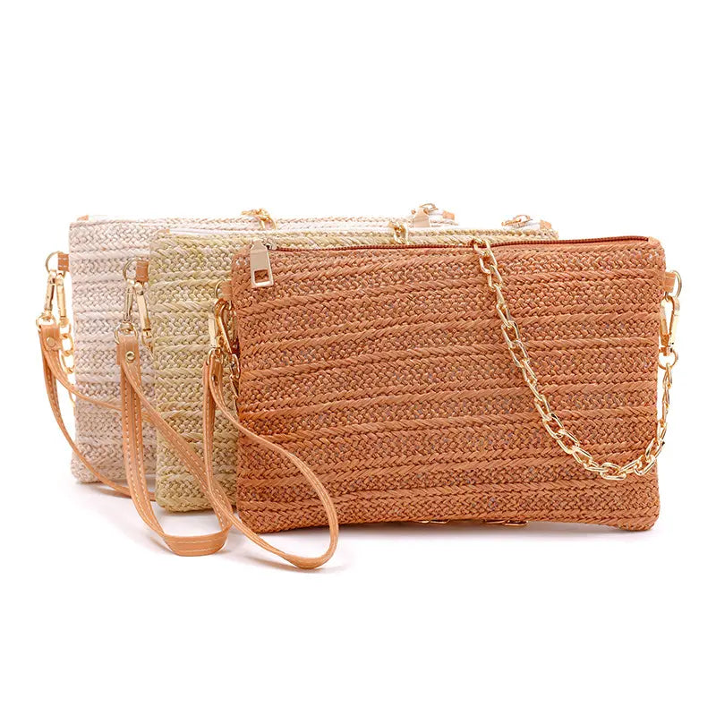 Sample | Straw Shoulder Bag with a Chain