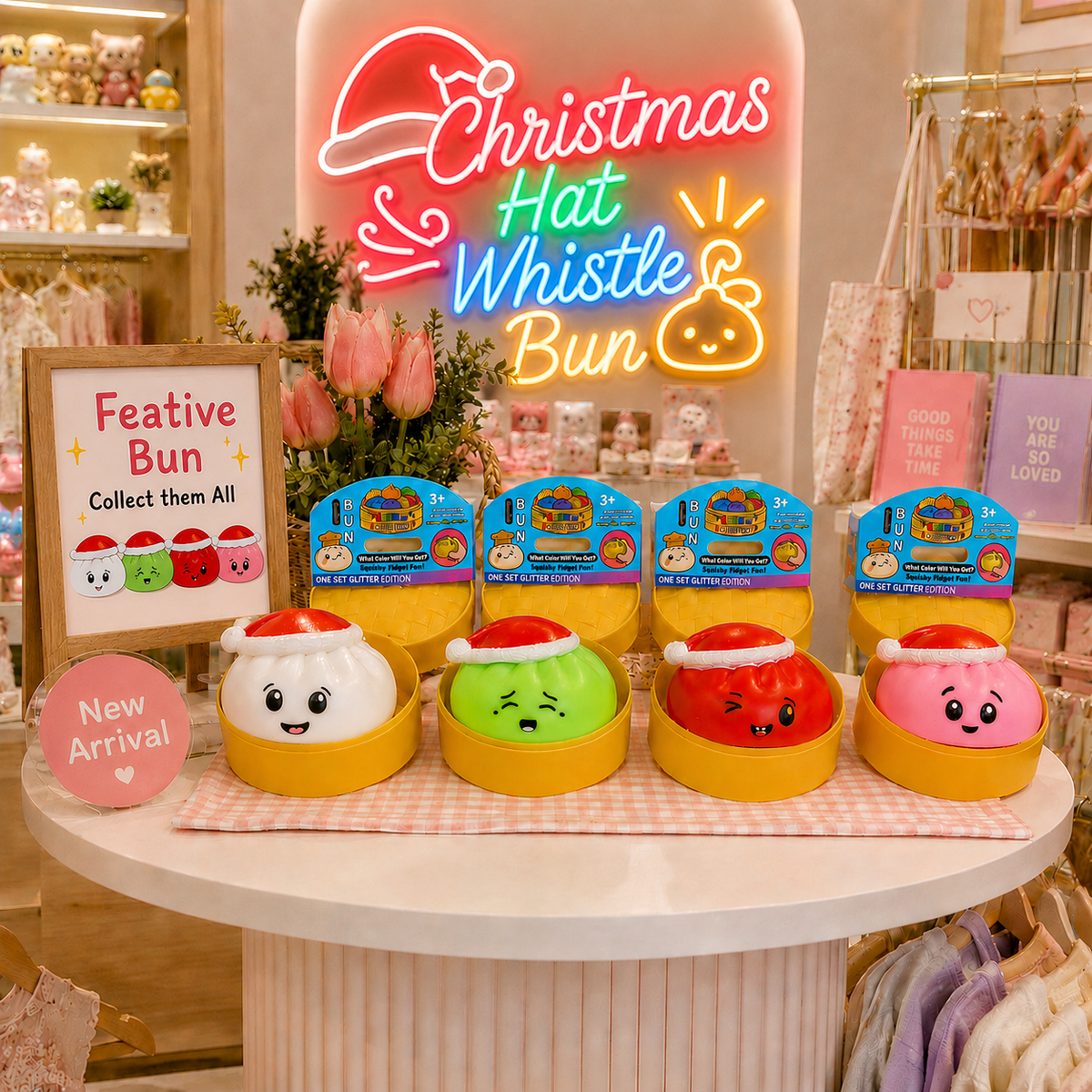 Ready to Ship |   Christmas Hat Whistle Bun
