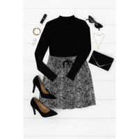 Julia Rose Sydney Snakeskin Jogger Skirt women’s boutique midi skirt front view, Woman wearing Julia Rose Sydney jogger style snakeskin skirt