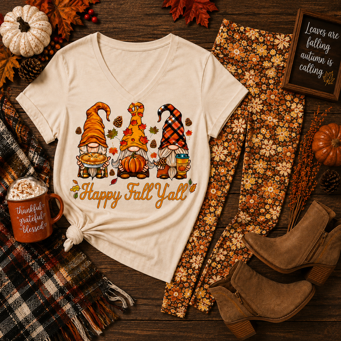 Happy Fall Y'all V-NECK*