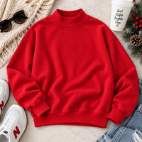 PreOrder - Mock Neck Fleece Oversized Sweatshirt