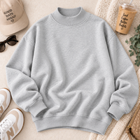 PreOrder - Mock Neck Fleece Oversized Sweatshirt