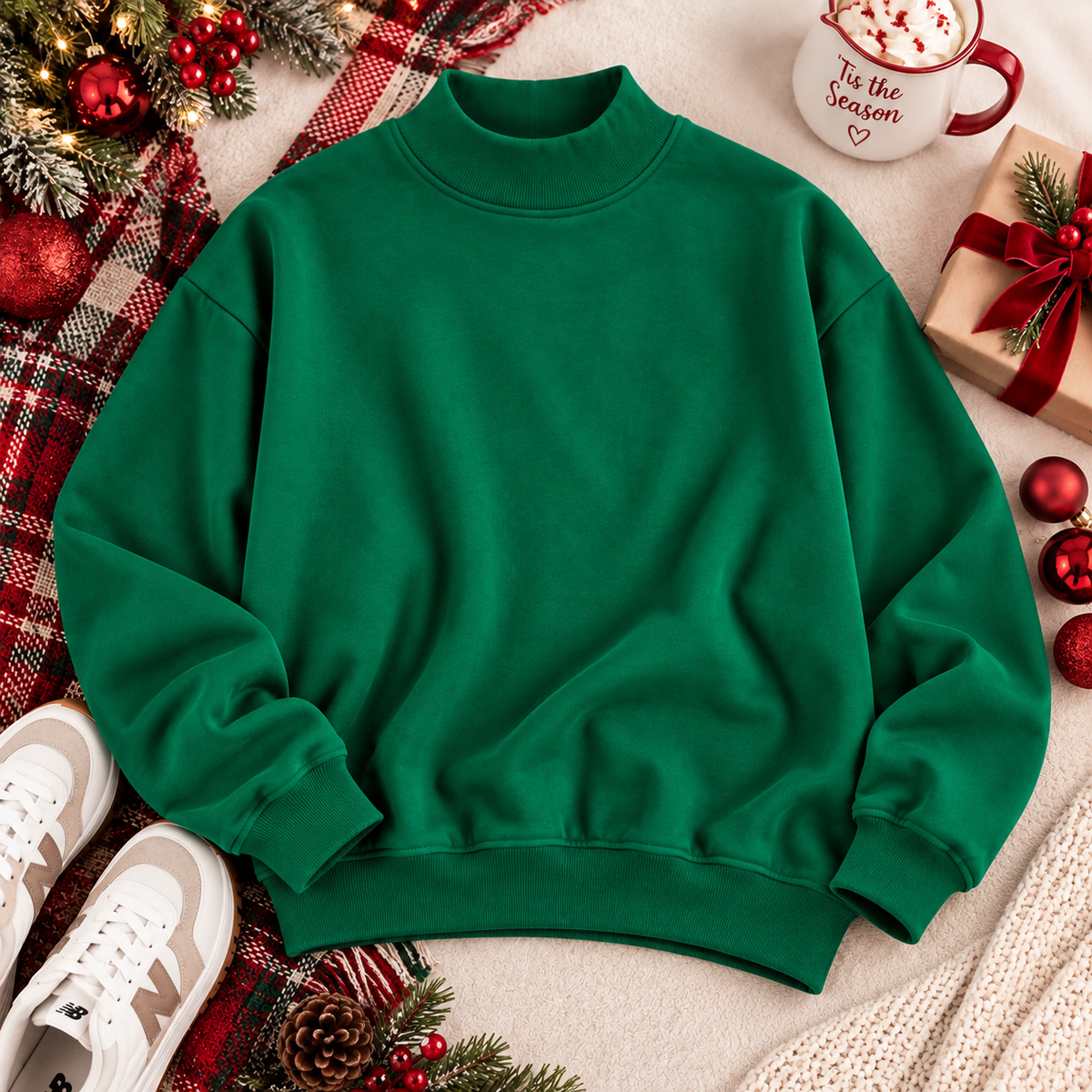 PreOrder - Mock Neck Fleece Oversized Sweatshirt