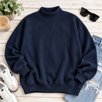 PreOrder - Mock Neck Fleece Oversized Sweatshirt