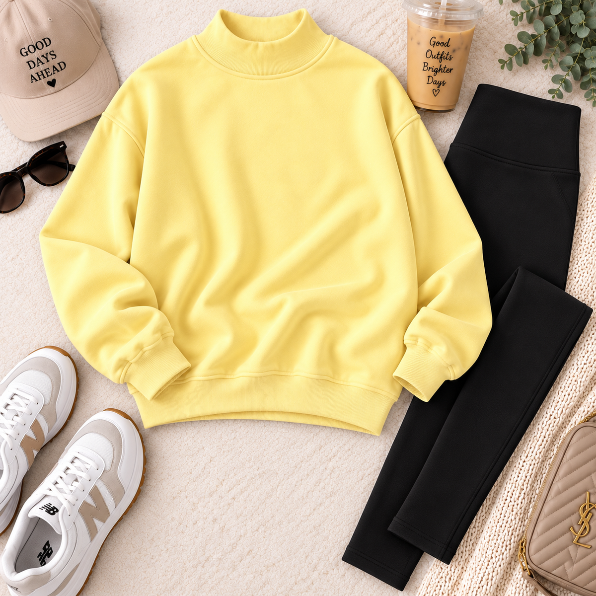 PreOrder - Mock Neck Fleece Oversized Sweatshirt