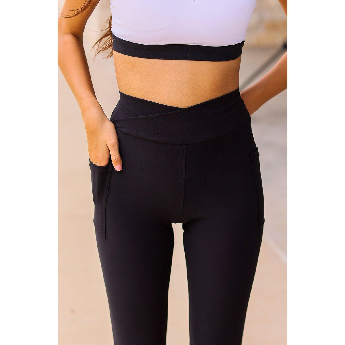 PreOrder  | Crossover BLACK Pocket Full Length Leggings Round 3  - Luxe Leggings by Julia Rose®