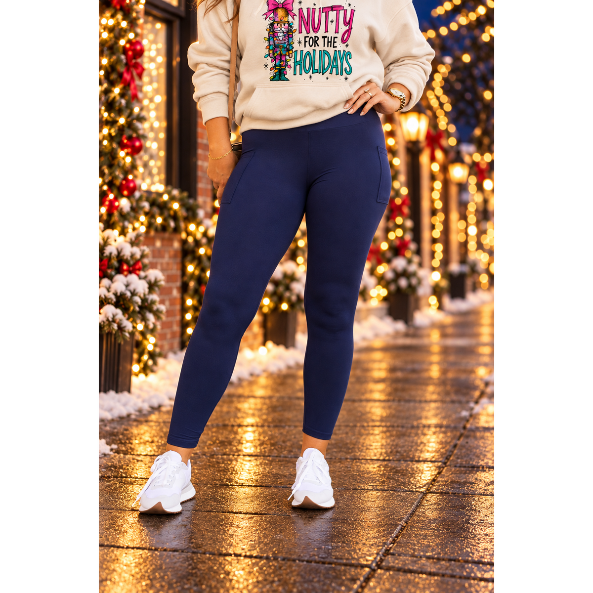 Ready to Ship | The Nyla - Navy Full-Length with Pocket Leggings - 2 PACK