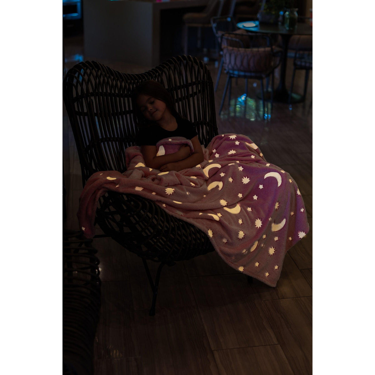 Ready to Ship | Pink Glow in the Dark Plush Flannel Blanket