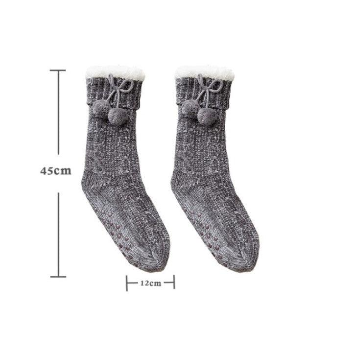 PreOrder | The Meredith - Cozy Fleece lined Pom Socks