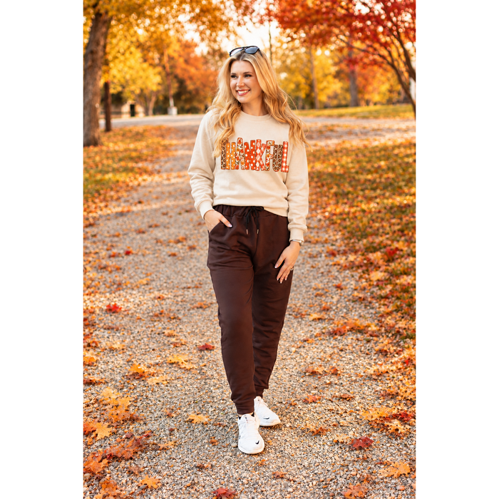 Ready to Ship | The Brinley - Brown Fleece Joggers
