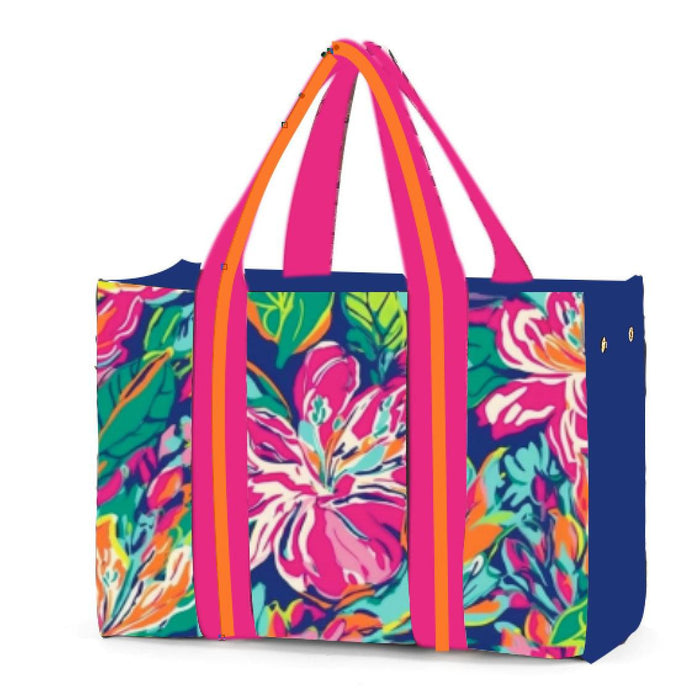 SAMPLE | The Darcy Blue Tropical Neoprene Tote