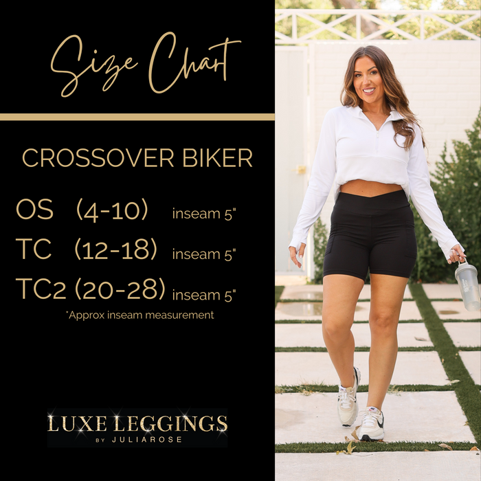 PreOrder | The Caleigh - Charcoal Crossover Biker 5" Shorts  - Luxe Leggings by Julia Rose®