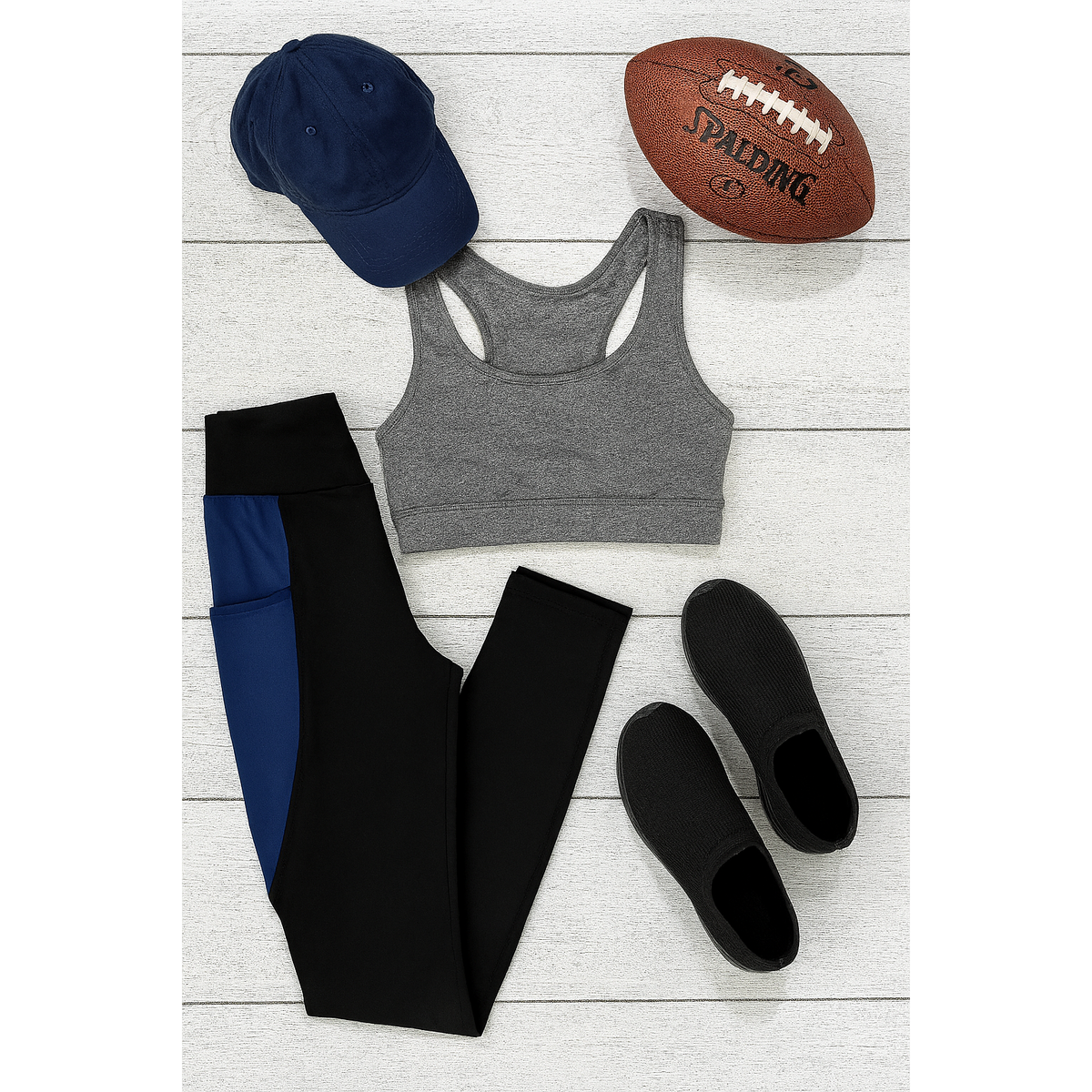 Ready to Ship | The Billie- Blue Panel Full Length Leggings