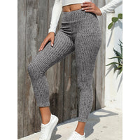 Sample | Knit Ribbed Elastic Yoga Leggings - Size Medium