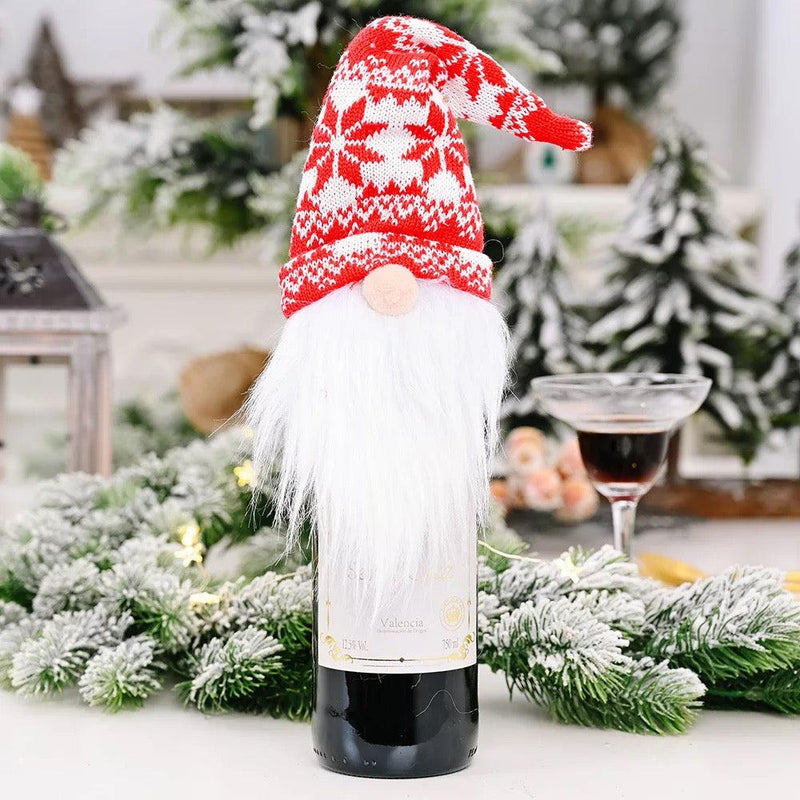 Ready to Ship | Fair Isle (OG) Festive Gnome Wine Toppers