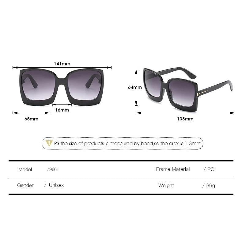 Ready to Ship | Black/Blue/ Pink Megan Oversized Gradient Sunglasses