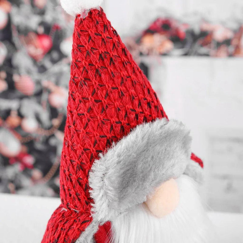 Ready to Ship | Red Knit Hat Striped Gnomes