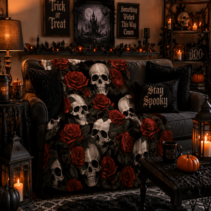 Ready to Ship | Skull Halloween Blankets
