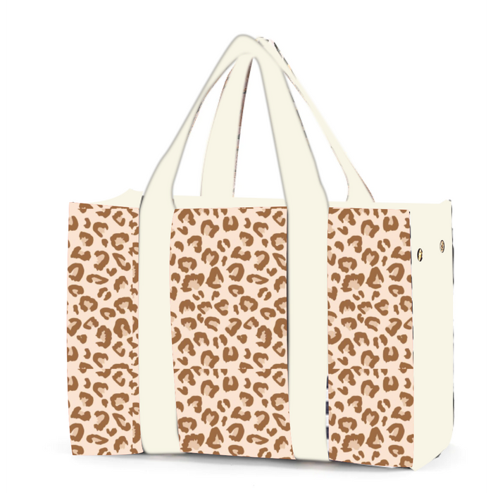 SAMPLE | The Piper Tan Leopard Neoprene Tote Bag