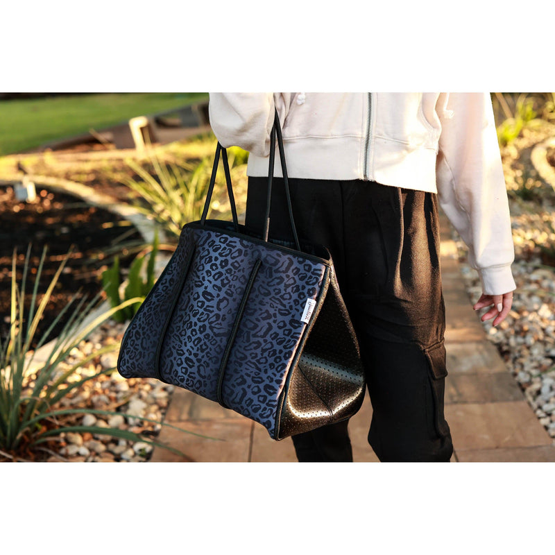 Ready To Ship | The Marissa - Black Leopard Neoprene Tote