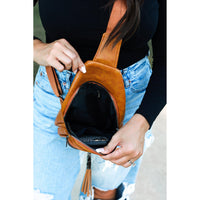 Boho vintage sling bag with adjustable crossbody strap
