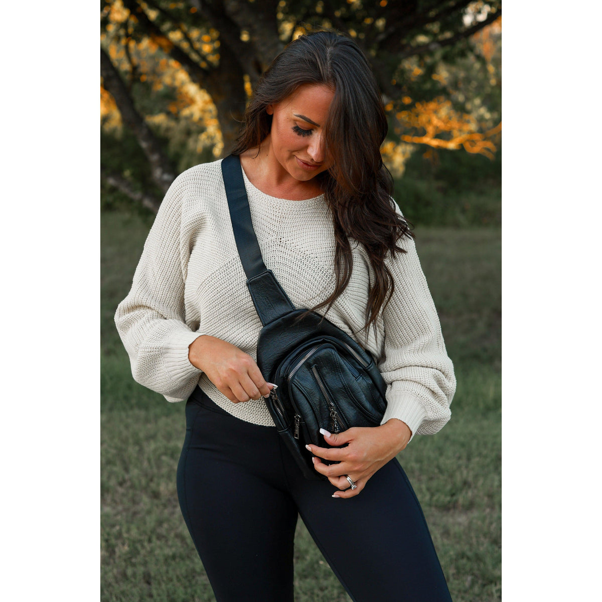 Boho vintage sling bag with adjustable crossbody strap